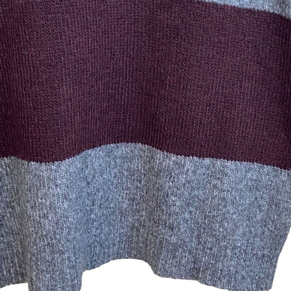 H&M L.o.g.g. Womens Sweater Small Gray Maroon Varsity Stripe NWT Acrylic Blend - Picture 6 of 8